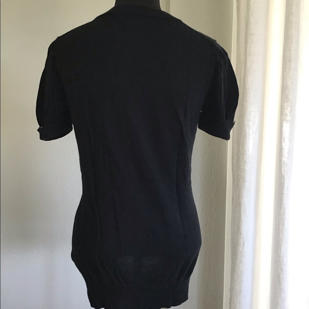 Banana republic black puff sleeve sweater top - Picture 2 of 5